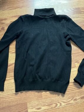 Madison Grey Black Ribbed Long Sleeve Turtleneck Sweater  Size S